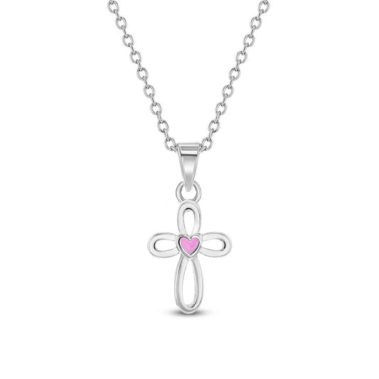 Tiny Open CZ Cross Baby Necklace