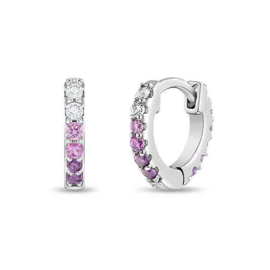 Double Sided Prong CZ Hoop Earrings