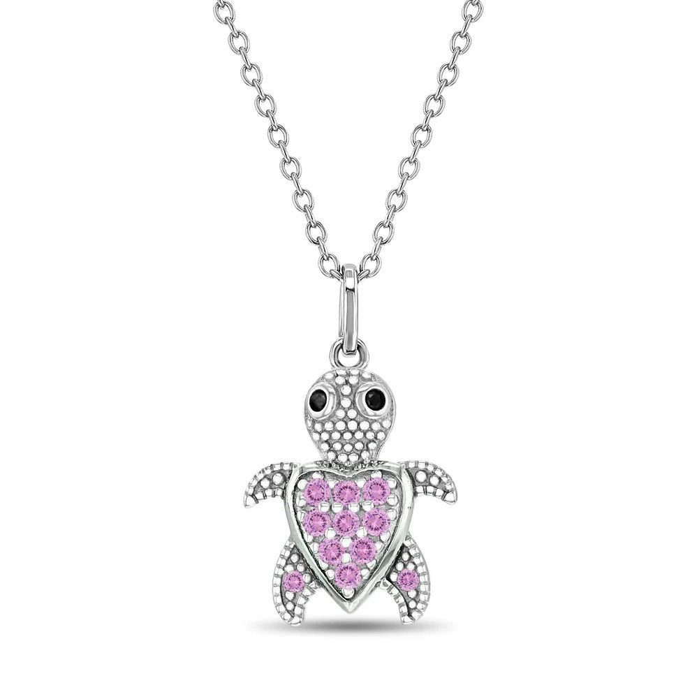 Adorable Turtle Pendant/Necklace - Sterling Silver