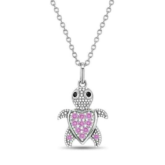 Adorable Turtle Pendant/Necklace - Sterling Silver