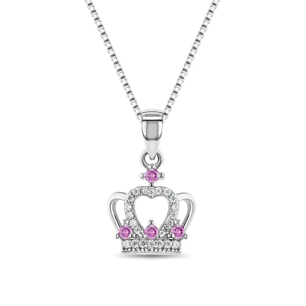 Queen for a Day Crown Pendant/Necklace - Sterling Silver