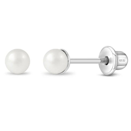 Classic Simulated Pearl White 3-5mm  - Sterling Silver