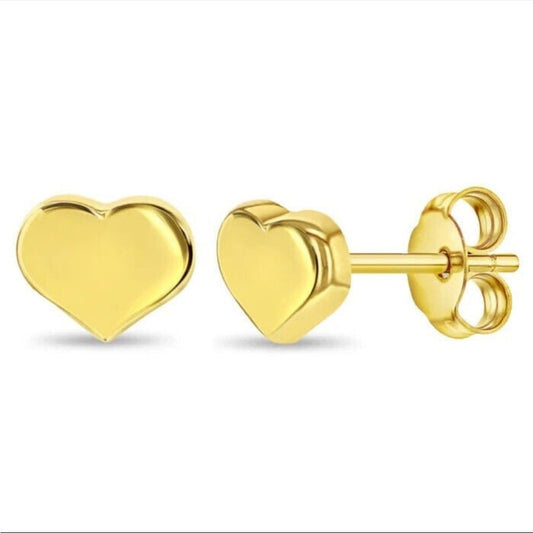 14k Gold Mini Heart Earrings